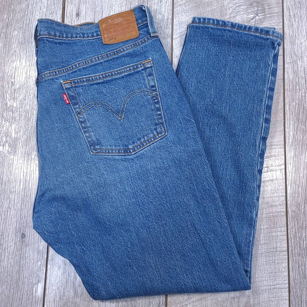 Levi's 501 Skinny Jeans Womens Size 32 Blue High Rise Button Fly Denim